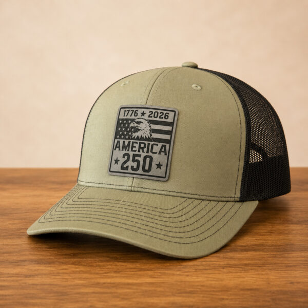 america 250 eagle leatherette patch hat loden black richardson 112 main