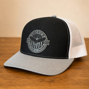 america 250 years of freedom leatherette patch hat black heather gray white richardson 112 main