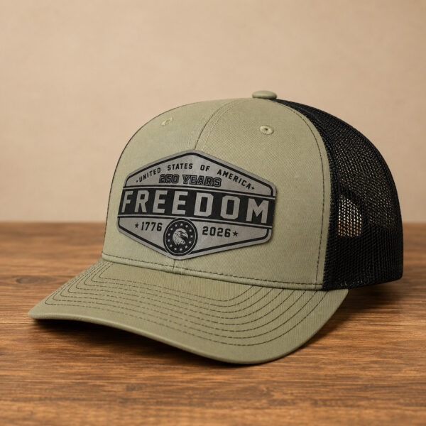 freedom 250 leatherette patch hat loden black richardson 112 main