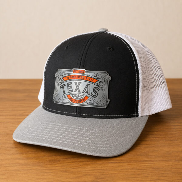 texas hill country acrylic patch hat black gray white richardson 112 main
