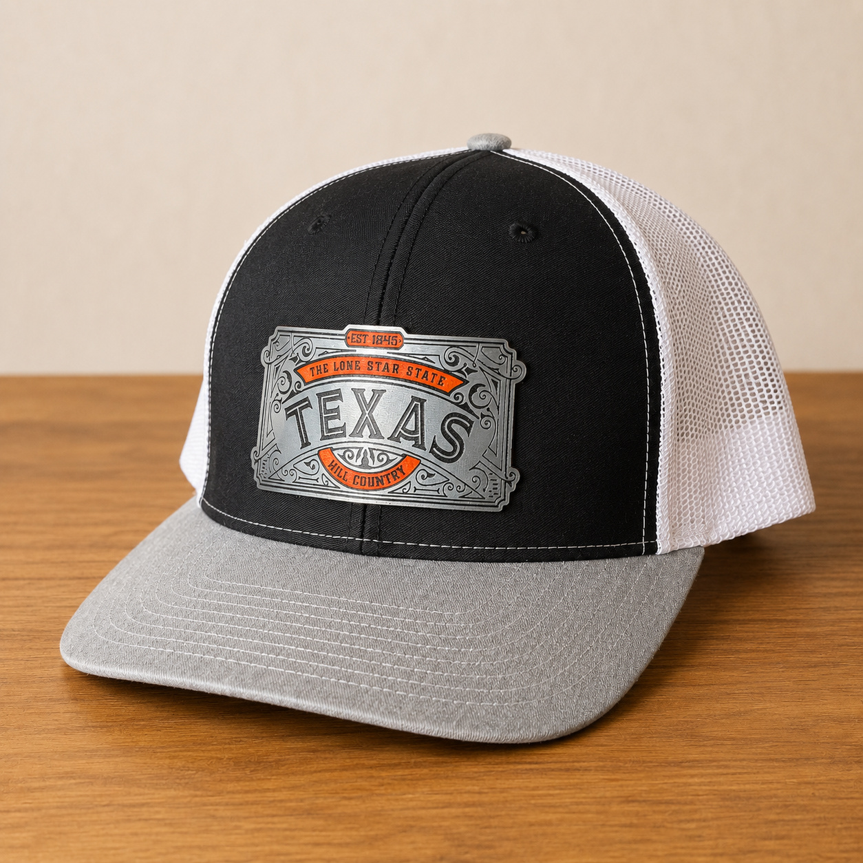 texas hill country acrylic patch hat black gray white richardson 112 main texas hill country acrylic patch hat black gray white richardson 112 main
