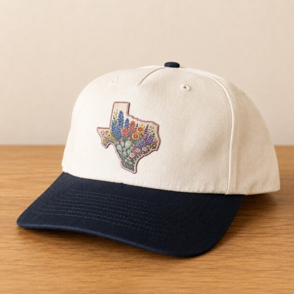 texas wildflower uv patch hat navy main