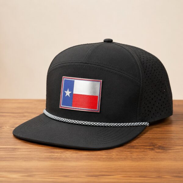 texas flag acrylic patch hat black performance rope main