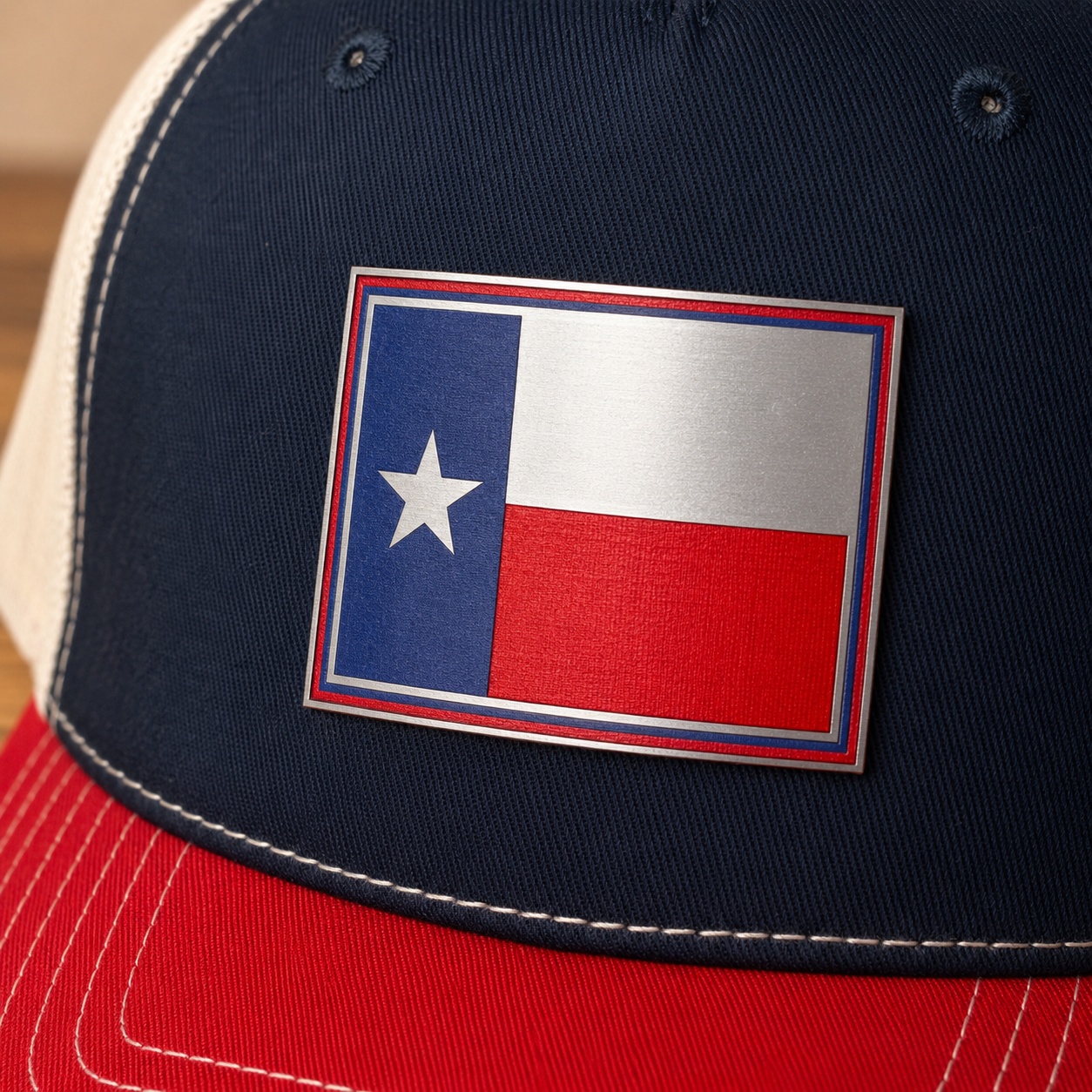 texas flag acrylic patch hat navy red stone trucker back texas flag acrylic patch hat navy red stone trucker back