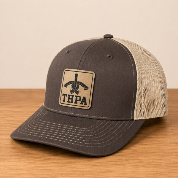 thpa leatherette patch hat brown tan main